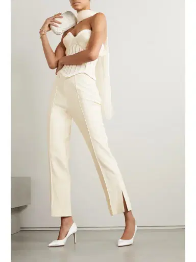 Danielle Frankel Anika Strapless Cotton-blend Twill, Tulle And Plissé-satin Bustier Top | Thumbnail 2 Danielle Frankel Anika Strapless Cotton-blend Twill, Tulle And Plissé-satin Bustier Top | Thumbnail 2