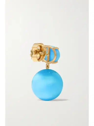 Irene Neuwirth Gumball 18-karat Gold Turquoise Earrings | Thumbnail 3 Irene Neuwirth Gumball 18-karat Gold Turquoise Earrings | Thumbnail 3