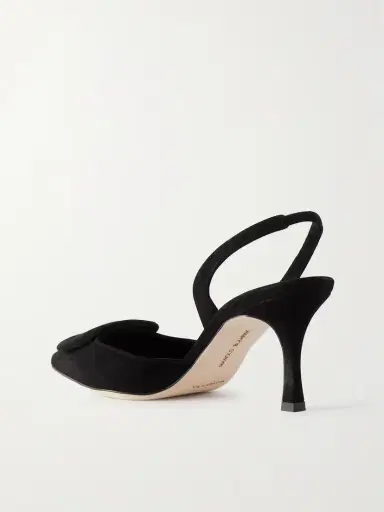 Manolo Blahnik Maysli 70 Buckled Suede Slingback Pumps | Thumbnail 3 Manolo Blahnik Maysli 70 Buckled Suede Slingback Pumps | Thumbnail 3