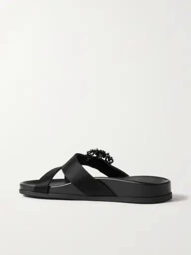 Manolo Blahnik Chilanghi Buckled Satin Slides | Thumbnail 3 Manolo Blahnik Chilanghi Buckled Satin Slides | Thumbnail 3