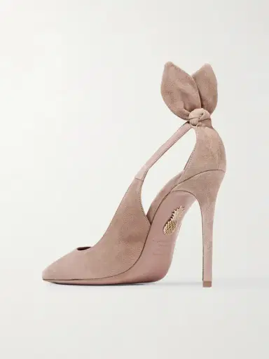Aquazzura Bow Tie 105 Suede Pumps | Thumbnail 3 Aquazzura Bow Tie 105 Suede Pumps | Thumbnail 3