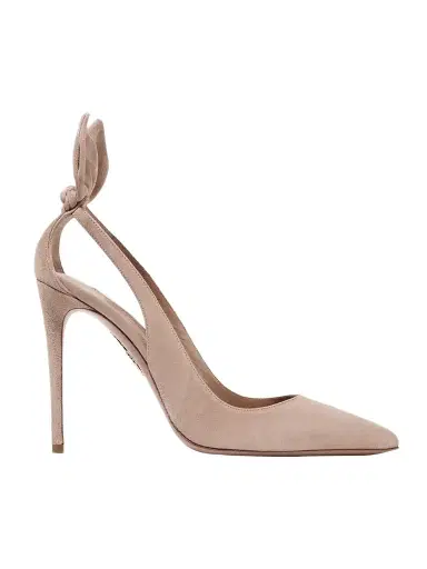 Aquazzura Bow Tie 105 Suede Pumps | Thumbnail 1 Aquazzura Bow Tie 105 Suede Pumps | Thumbnail 1
