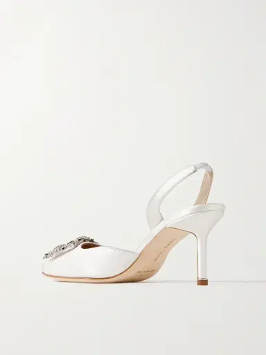 Manolo Blahnik Hangisli 70 Crystal-embellished Satin Slingback Pumps | Thumbnail 3 Manolo Blahnik Hangisli 70 Crystal-embellished Satin Slingback Pumps | Thumbnail 3