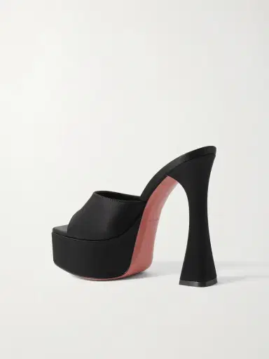 Amina Muaddi Dalida Satin Platform Mules | Thumbnail 3 Amina Muaddi Dalida Satin Platform Mules | Thumbnail 3