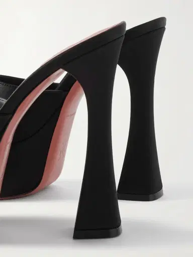 Amina Muaddi Dalida Satin Platform Mules | Thumbnail 4 Amina Muaddi Dalida Satin Platform Mules | Thumbnail 4