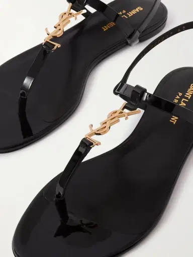 Saint Laurent Cassandra Logo-embellished Patent-leather Slingback Sandals | Thumbnail 4 Saint Laurent Cassandra Logo-embellished Patent-leather Slingback Sandals | Thumbnail 4