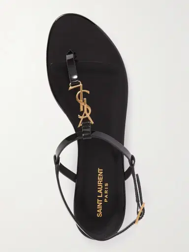 Saint Laurent Cassandra Logo-embellished Patent-leather Slingback Sandals | Thumbnail 5 Saint Laurent Cassandra Logo-embellished Patent-leather Slingback Sandals | Thumbnail 5