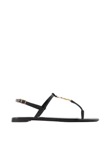 Saint Laurent Cassandra Logo-embellished Patent-leather Slingback Sandals | Thumbnail 1 Saint Laurent Cassandra Logo-embellished Patent-leather Slingback Sandals | Thumbnail 1