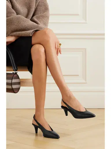 Loro Piana Rebecca Leather Slingback Pumps | Thumbnail 2 Loro Piana Rebecca Leather Slingback Pumps | Thumbnail 2