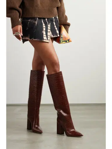 Paris Texas Anja Croc-effect Leather Knee Boots | Thumbnail 2 Paris Texas Anja Croc-effect Leather Knee Boots | Thumbnail 2
