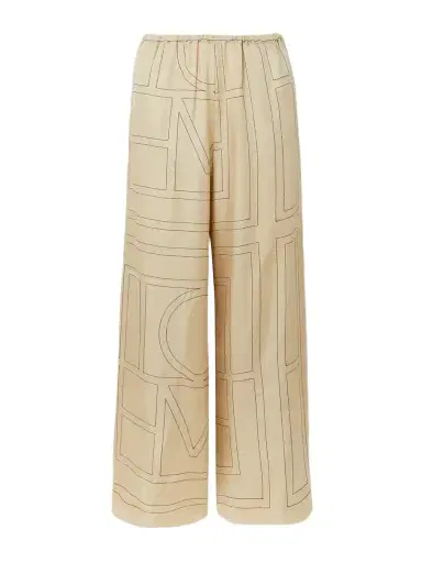 TOTEME Embroidered Silk-twill Wide-leg Pants | Thumbnail 1 TOTEME Embroidered Silk-twill Wide-leg Pants | Thumbnail 1