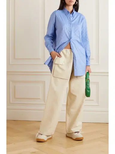 Gucci Gg Supreme Cotton Oxford-jacquard Shirt | Thumbnail 2 Gucci Gg Supreme Cotton Oxford-jacquard Shirt | Thumbnail 2