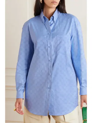 Gucci Gg Supreme Cotton Oxford-jacquard Shirt | Thumbnail 3 Gucci Gg Supreme Cotton Oxford-jacquard Shirt | Thumbnail 3