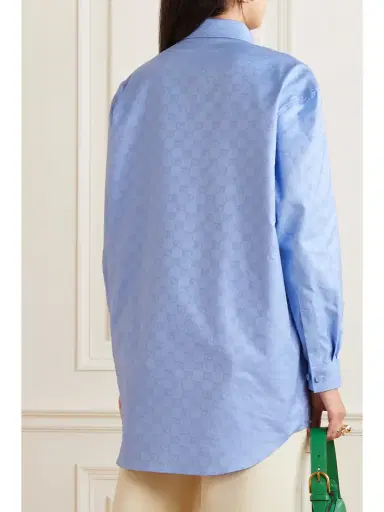 Gucci Gg Supreme Cotton Oxford-jacquard Shirt | Thumbnail 4 Gucci Gg Supreme Cotton Oxford-jacquard Shirt | Thumbnail 4