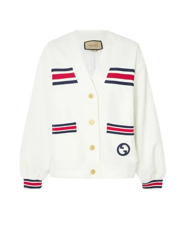 Appliquéd Webbing-trimmed Jersey-jacquard Cardigan