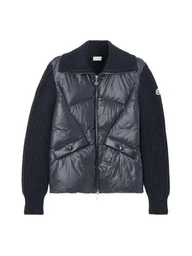 Moncler Ribbed Wool-blend And Quilted Shell Down Jacket | Thumbnail 1 Moncler Ribbed Wool-blend And Quilted Shell Down Jacket | Thumbnail 1