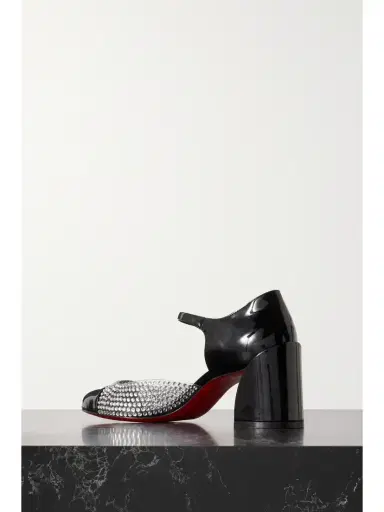 Christian Louboutin Miss Mj Strass 55 Pvc And Patent-leather Mary Jane Pumps | Thumbnail 3 Christian Louboutin Miss Mj Strass 55 Pvc And Patent-leather Mary Jane Pumps | Thumbnail 3