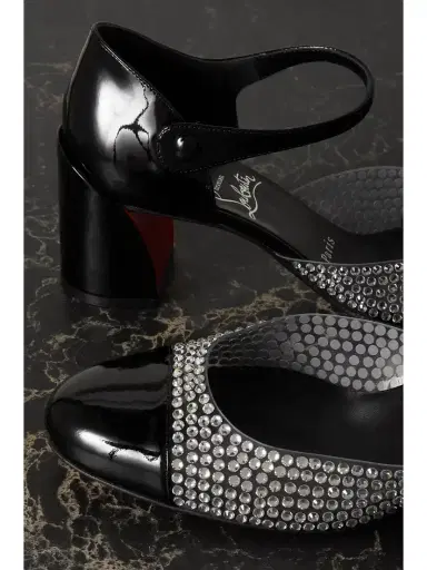 Christian Louboutin Miss Mj Strass 55 Pvc And Patent-leather Mary Jane Pumps | Thumbnail 4 Christian Louboutin Miss Mj Strass 55 Pvc And Patent-leather Mary Jane Pumps | Thumbnail 4