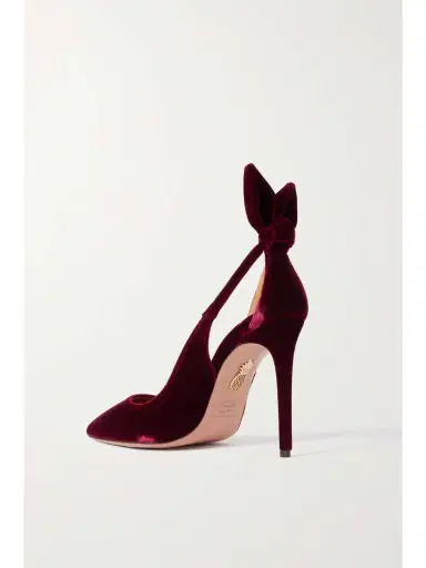 Aquazzura Bow Tie 105 Velvet Pumps | Thumbnail 3 Aquazzura Bow Tie 105 Velvet Pumps | Thumbnail 3