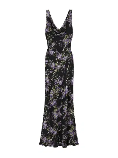 Norma Kamali Draped Floral-print Georgette Gown | Thumbnail 1 Norma Kamali Draped Floral-print Georgette Gown | Thumbnail 1