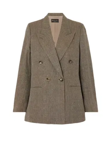 Loro Piana Aurora Double-breasted Woven Blazer | Thumbnail 1 Loro Piana Aurora Double-breasted Woven Blazer | Thumbnail 1