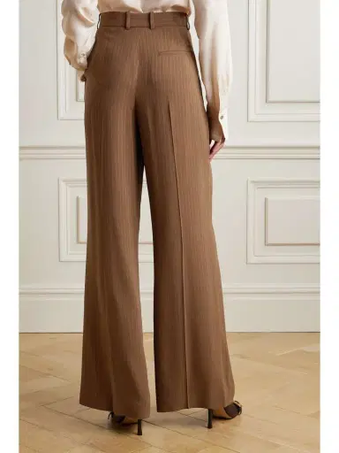Loro Piana Jail Pleated Pinstriped Silk-blend Georgette Wide-leg Pants | Thumbnail 3 Loro Piana Jail Pleated Pinstriped Silk-blend Georgette Wide-leg Pants | Thumbnail 3