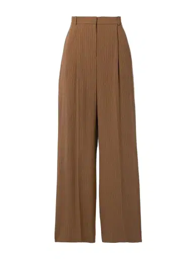 Loro Piana Jail Pleated Pinstriped Silk-blend Georgette Wide-leg Pants | Thumbnail 1 Loro Piana Jail Pleated Pinstriped Silk-blend Georgette Wide-leg Pants | Thumbnail 1