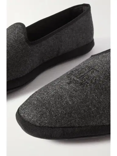 Loro Piana Venice Embroidered Cashmere-blend Flannel Slippers | Thumbnail 4 Loro Piana Venice Embroidered Cashmere-blend Flannel Slippers | Thumbnail 4