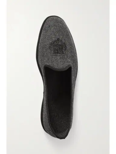 Loro Piana Venice Embroidered Cashmere-blend Flannel Slippers | Thumbnail 5 Loro Piana Venice Embroidered Cashmere-blend Flannel Slippers | Thumbnail 5