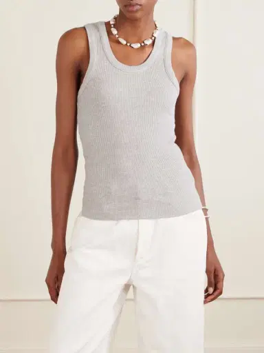 AGOLDE Poppy Ribbed Stretch Organic Cotton And Tencel Lyocell-blend Jersey Tank | Thumbnail 5 AGOLDE Poppy Ribbed Stretch Organic Cotton And Tencel Lyocell-blend Jersey Tank | Thumbnail 5