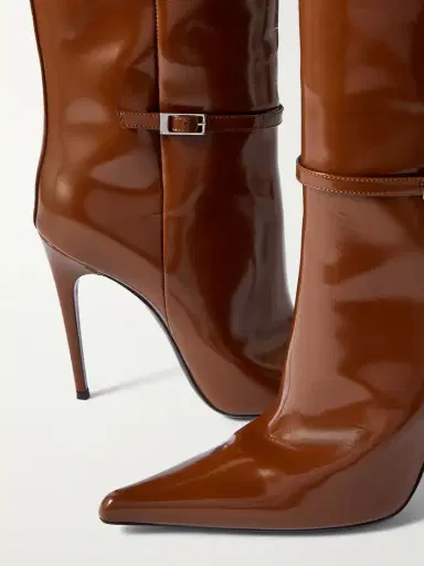 Saint Laurent Vendôme Buckled Glossed-leather Knee Boots | Thumbnail 4 Saint Laurent Vendôme Buckled Glossed-leather Knee Boots | Thumbnail 4