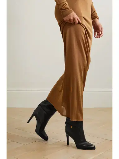 Saint Laurent Diane Logo-embellished Leather Knee Boots | Thumbnail 2 Saint Laurent Diane Logo-embellished Leather Knee Boots | Thumbnail 2