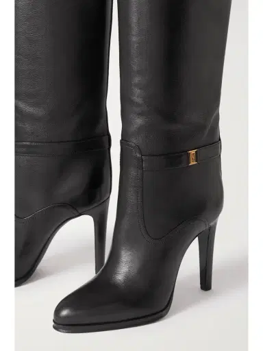 Saint Laurent Diane Logo-embellished Leather Knee Boots | Thumbnail 4 Saint Laurent Diane Logo-embellished Leather Knee Boots | Thumbnail 4
