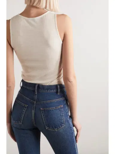 Saint Laurent Cassandre Embroidered Ribbed Wool Tank | Thumbnail 3 Saint Laurent Cassandre Embroidered Ribbed Wool Tank | Thumbnail 3