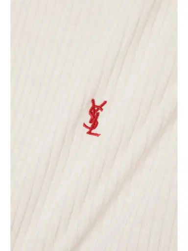 Saint Laurent Cassandre Embroidered Ribbed Wool Tank | Thumbnail 4 Saint Laurent Cassandre Embroidered Ribbed Wool Tank | Thumbnail 4