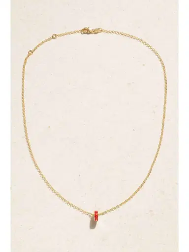Foundrae Strength Heart Beat 18-karat Gold Enamel Necklace | Thumbnail 4 Foundrae Strength Heart Beat 18-karat Gold Enamel Necklace | Thumbnail 4