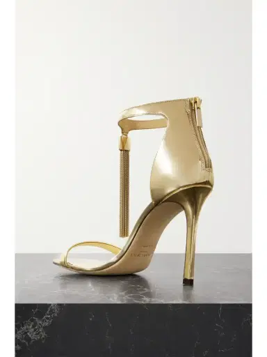 Jimmy Choo Vinca 95 Fringed Mirrored-leather Sandals | Thumbnail 3 Jimmy Choo Vinca 95 Fringed Mirrored-leather Sandals | Thumbnail 3