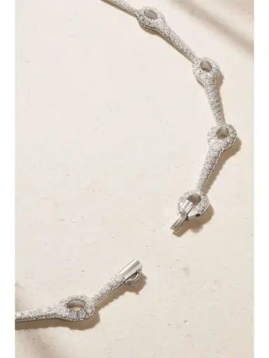 Melissa Kaye Lola Needle Linked 18-karat White Gold Diamond Necklace | Thumbnail 3 Melissa Kaye Lola Needle Linked 18-karat White Gold Diamond Necklace | Thumbnail 3