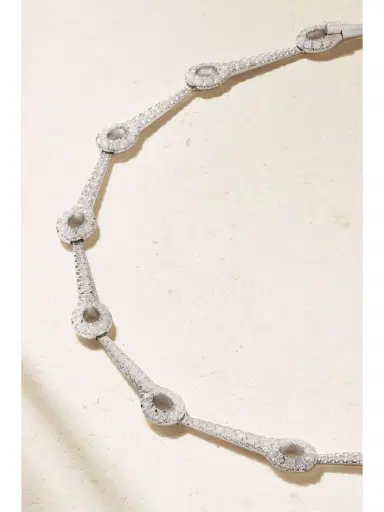 Melissa Kaye Lola Needle Linked 18-karat White Gold Diamond Necklace | Thumbnail 4 Melissa Kaye Lola Needle Linked 18-karat White Gold Diamond Necklace | Thumbnail 4