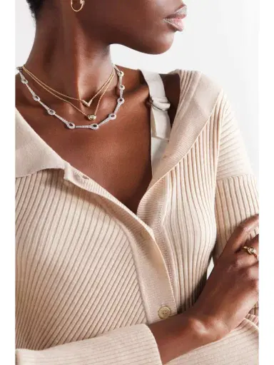 Melissa Kaye Lola Needle Linked 18-karat White Gold Diamond Necklace | Thumbnail 5 Melissa Kaye Lola Needle Linked 18-karat White Gold Diamond Necklace | Thumbnail 5