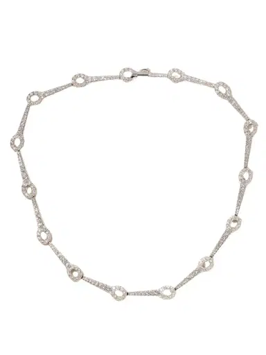 Melissa Kaye Lola Needle Linked 18-karat White Gold Diamond Necklace | Thumbnail 1 Melissa Kaye Lola Needle Linked 18-karat White Gold Diamond Necklace | Thumbnail 1