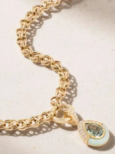 Mason and Books Droplet 14-karat Gold Opal, Prasiolite And Diamond Necklace | Thumbnail 4 Mason and Books Droplet 14-karat Gold Opal, Prasiolite And Diamond Necklace | Thumbnail 4