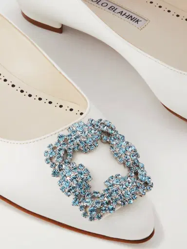 Manolo Blahnik Hangisiflat Crystal-embellished Satin Point-toe Flats | Thumbnail 4 Manolo Blahnik Hangisiflat Crystal-embellished Satin Point-toe Flats | Thumbnail 4