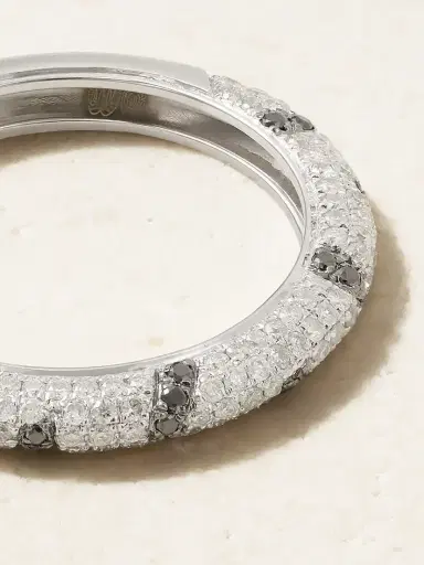 Yvonne Léon Mini Alliance Zebre 18-karat White Gold Diamond Ring | Thumbnail 4 Yvonne Léon Mini Alliance Zebre 18-karat White Gold Diamond Ring | Thumbnail 4
