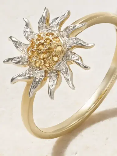 Yvonne Léon Mini Soleil 18-karat Yellow And White Gold, Diamond And Citrine Ring | Thumbnail 4 Yvonne Léon Mini Soleil 18-karat Yellow And White Gold, Diamond And Citrine Ring | Thumbnail 4