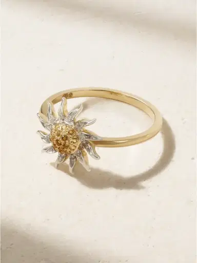 Yvonne Léon Mini Soleil 18-karat Yellow And White Gold, Diamond And Citrine Ring | Thumbnail 1 Yvonne Léon Mini Soleil 18-karat Yellow And White Gold, Diamond And Citrine Ring | Thumbnail 1