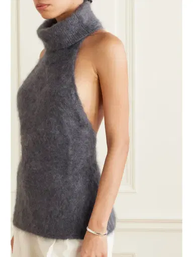 Lisa Yang Lauretta Brushed Cashmere Turtleneck Tank | Thumbnail 3 Lisa Yang Lauretta Brushed Cashmere Turtleneck Tank | Thumbnail 3