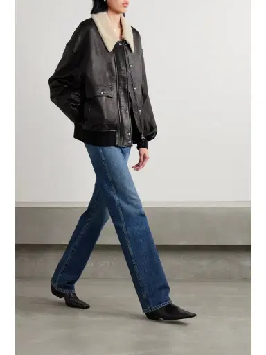 Khaite Shellar Shearling-trimmed Leather Jacket | Thumbnail 2 Khaite Shellar Shearling-trimmed Leather Jacket | Thumbnail 2