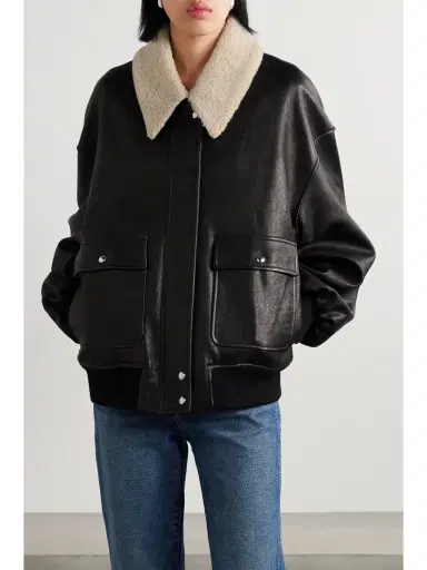 Khaite Shellar Shearling-trimmed Leather Jacket | Thumbnail 3 Khaite Shellar Shearling-trimmed Leather Jacket | Thumbnail 3