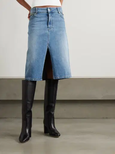Stella McCartney + Net Sustain Chain-embellished Denim Midi Skirt | Thumbnail 3 Stella McCartney + Net Sustain Chain-embellished Denim Midi Skirt | Thumbnail 3